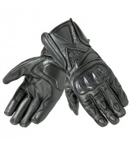 Ozone Ride Black Leather Motorcycle Gloves