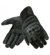 Ozone Town II Lady CE Black Leather-Textile Motorcycle Gloves