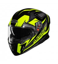 Ozone Arrow Black/Grey/Flo Yellow Fullface Motorcycle Helmet