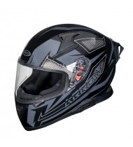 Ozone Arrow Black/Grey Fullface Motorcycle Helmet