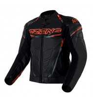 Ozone Rs600 Black/Flo Red Leather Motorcycle Jacket
