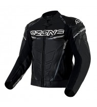 Ozone Rs600 Black/White Leather Motorcycle Jacket