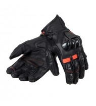 Ozone Rs600 Short Black/Flo Red Leather Motorcycle Gloves