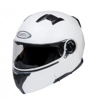 Ozone Storm White Motocrycle Flip-Up Helmet