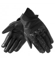 Rebelhorn Patrol Short Black Leather Motorcycle Gloves