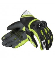 Rebelhorn St Short Black/Grey/Flo Yellow Leather Motorcycle Gloves