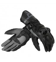 Rebelhorn St Long Black/Grey Leather Motorcycle Gloves