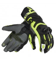 Rebelhorn St Long Black/Grey/Flo Yellow Leather Motorcycle Gloves
