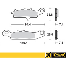 Prox Front Brake Pad KFX450R '08-14 (Left) + KVF650 Brute Fo