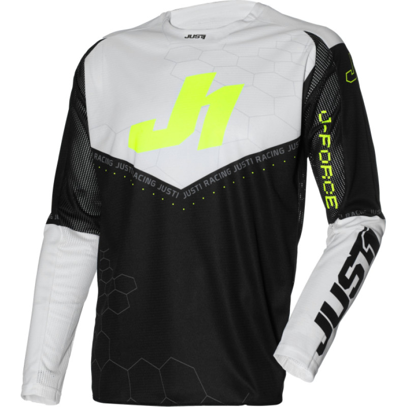 Just1 Jersey J-Force Hexa Black/White/Yellow Fluo