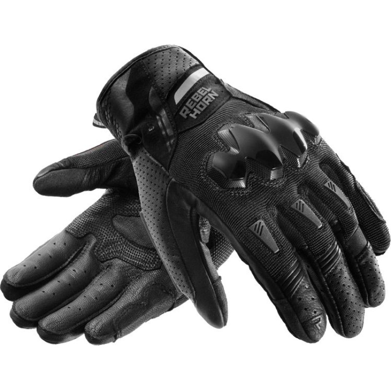Rebelhorn DEFENDER BLACK MOTORCYCLE GLOVES