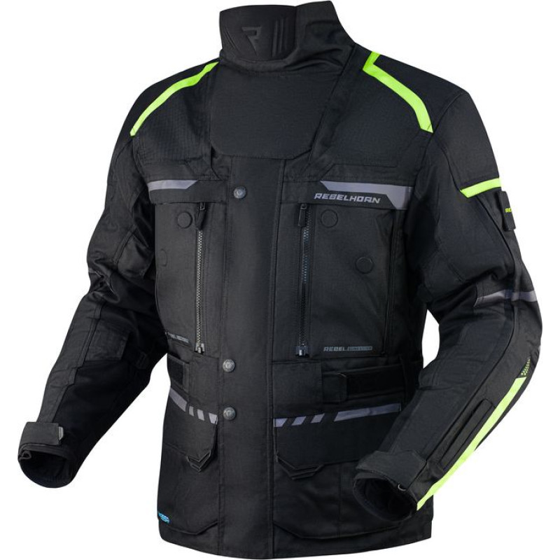 Rebelhorn CUBBY 4 BLACK FLUO YELLOW TEXTILE MOTORCYCLE JACKET