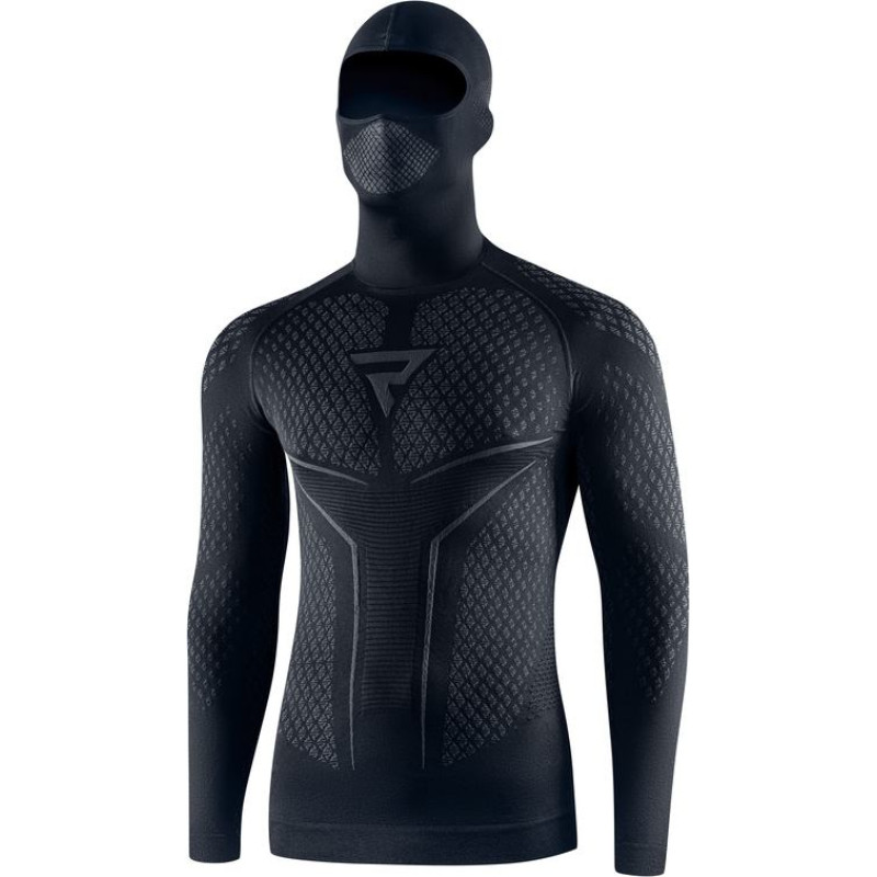Rebelhorn THERM 2 2IN1 BLACK GREY THERMOACTIVE SHIRT WITH BALACLAVA
