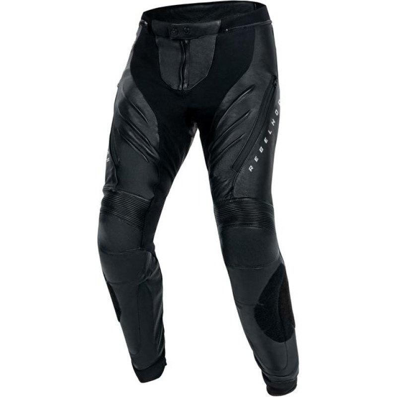 Rebelhorn VELOCE BLACK WHITE LEATHER MOTORCYCLE PANTS