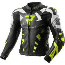 Rebelhorn INFERNO BLACK FLUO YELLOW LEATHER MOTORCYCLE JACKET