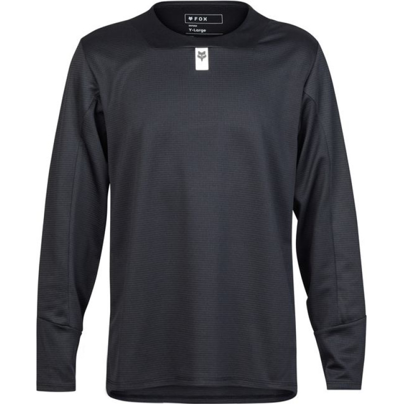 FOX JUNIOR DEFEND BLACK LONG SLEEVE CYCLING JERSEY