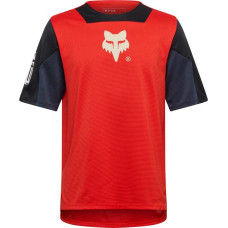 FOX JUNIOR DEFEND SS ELEVATED FLUORESCENT RED YS CYCLING SHIRT