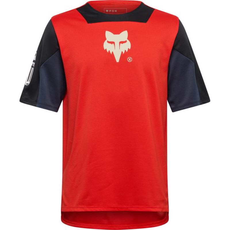 FOX JUNIOR DEFEND SS ELEVATED FLUORESCENT RED YS CYCLING SHIRT