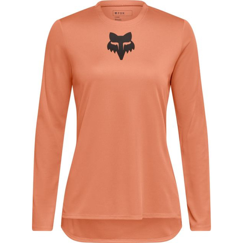 FOX BICYCLE SHIRT LONG-SLEEVED FOX LADY RANGER FOX HEAD CORAL