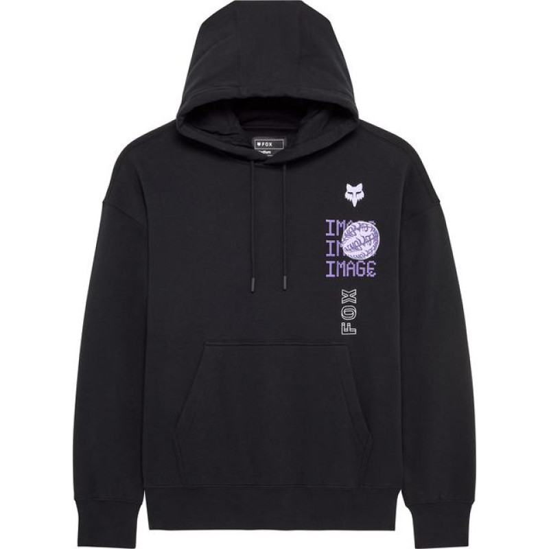 FOX IMAGE PHANTOM OVERSIZED ZIP HOODIE FLEECE IN BLACK