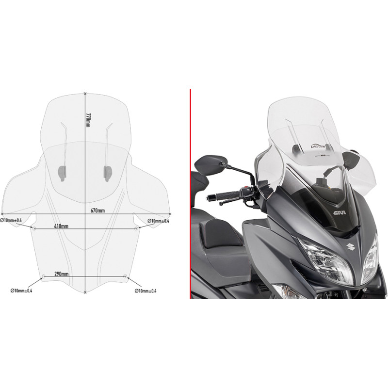 Givi WINDSCREEN SUZUKI BURGMAN 400