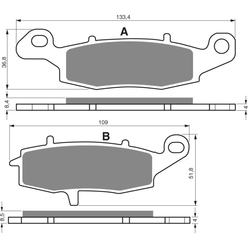 Goldfren Brake Pads 124 Ceramic carbon S3