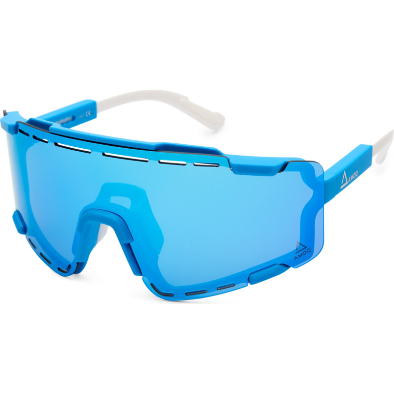 Amoq Align Performance Sunglasses Blue/White - Ice Blue Mirror