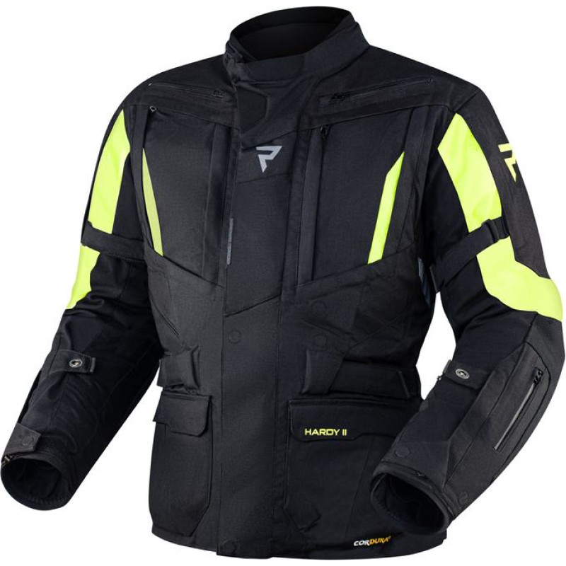 Rebelhorn HARDY 2 BLACK FLUO YELLOW TEXTILE MOTORCYCLE JACKET