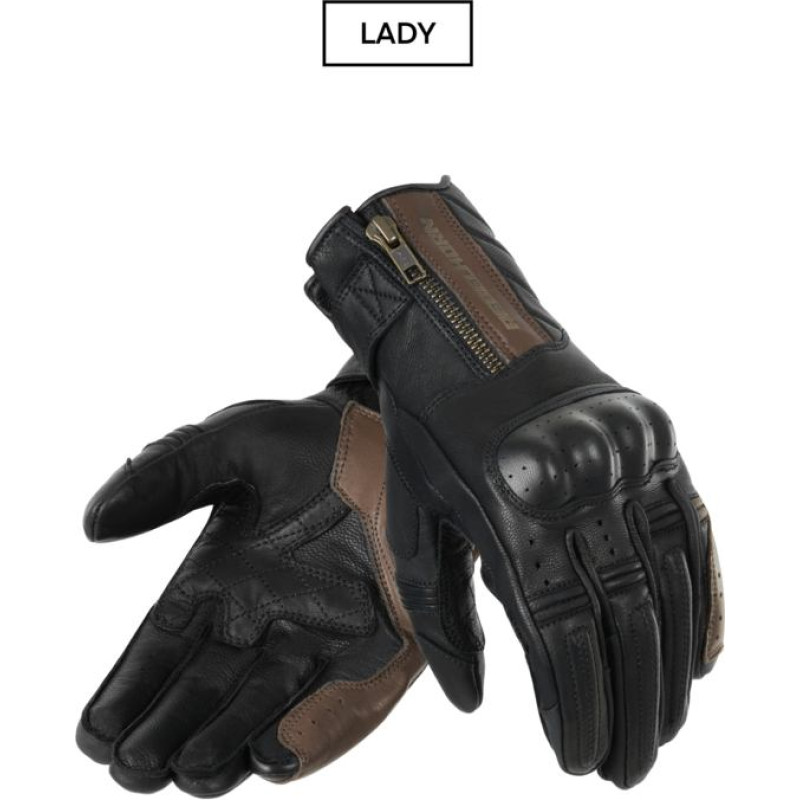 Rebelhorn HUNTER WOMEN VINTAGE BROWN MOTORCYCLE GLOVES WXS