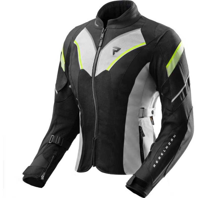 Rebelhorn HIFLOW 5 WOMEN BLACK GREY FLUO YELLOW TEXTILE MOTORCYCLE JACKET WXS