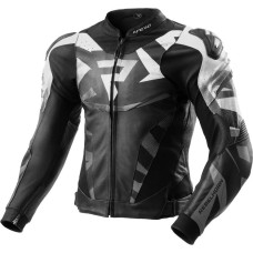 Rebelhorn INFERNO BLACK WHITE LEATHER MOTORCYCLE JACKET