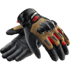 Rebelhorn DEFENDER DESERT BLACK RED MOTORCYCLE GLOVES