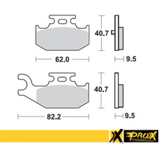 Prox Rear Brake Pad YXR660 Rhino '04-06 (Left) + YFM700R Rap