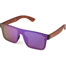 Amoq Burst Sunglasses PLRZD Wood-Purple Red Mirror