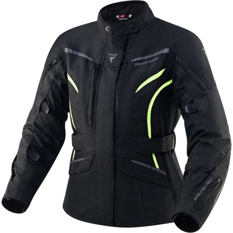 Rebelhorn HIKER 3 WOMEN BLACK FLUO YELLOW TEXTILE MOTORCYCLE JACKET WXXS