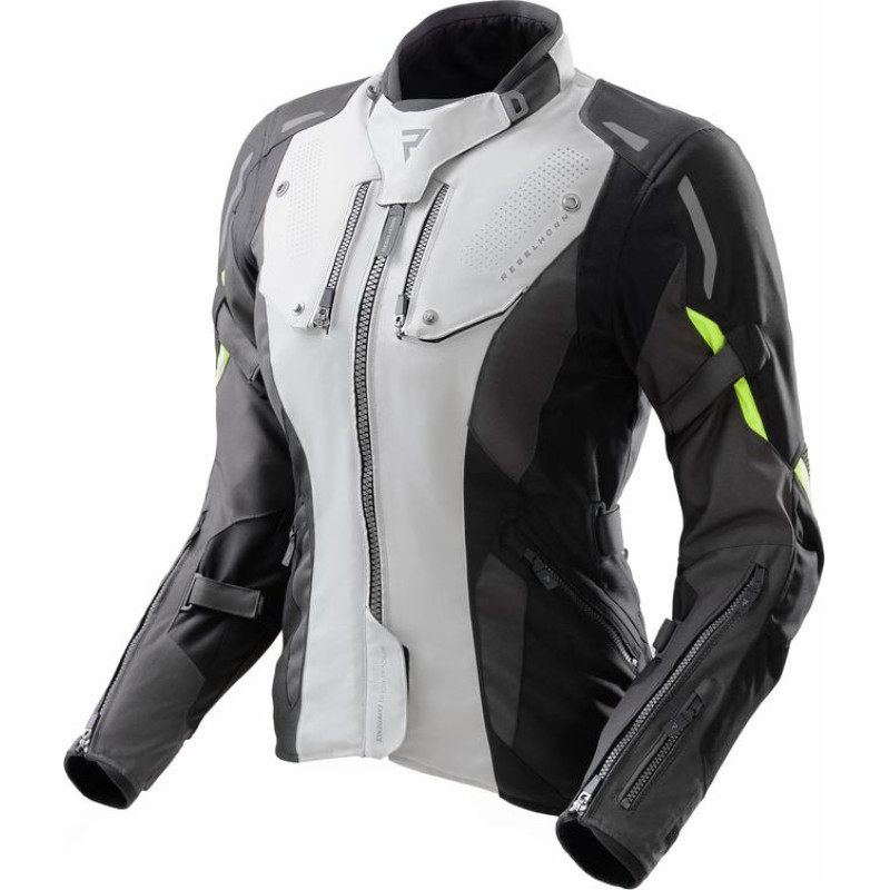 Rebelhorn HIKER 4 WOMEN BLACK GREY FLUO YELLOW TEXTILE MOTORCYCLE JACKET WXS