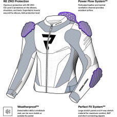 Rebelhorn INFERNO BLACK BLUE WHITE RED LEATHER MOTORCYCLE JACKET