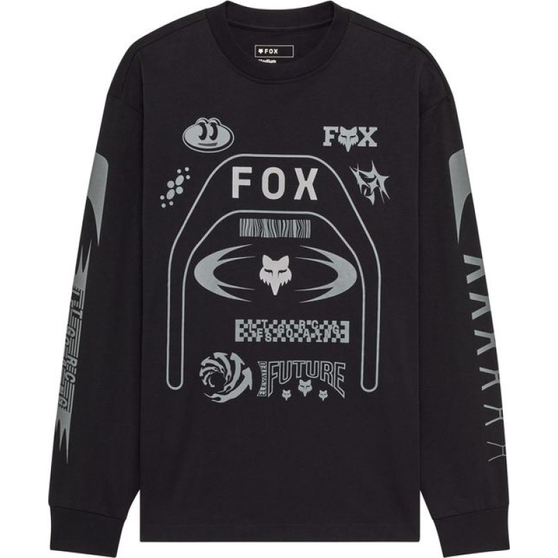 FOX LONG-SLEEVED T-SHIRT FOX IMAGE COSMO MW OVERSIZED BLACK
