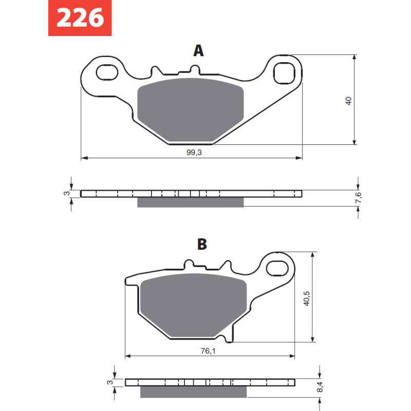 Goldfren Brake Pads 226 Ceramic Carbon K1