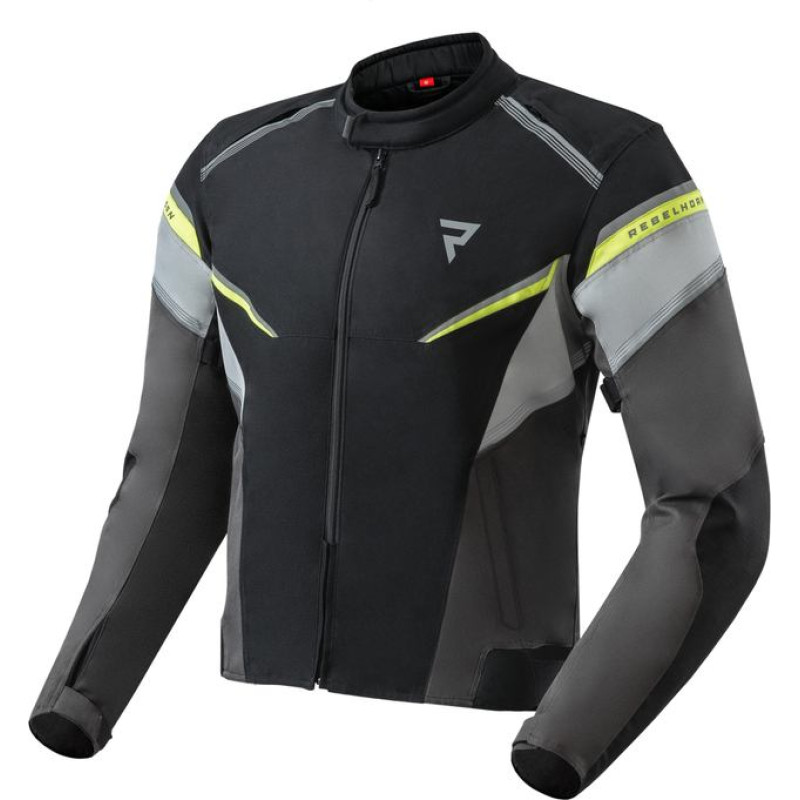 Rebelhorn SPARK BLACK GREY FLUO YELLOW TEXTILE MOTORCYCLE JACKET