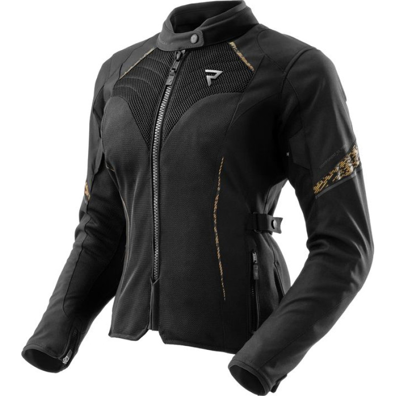 Rebelhorn JAX WOMEN BLACK GOLD TEXTILE MOTORCYCLE JACKET WXS