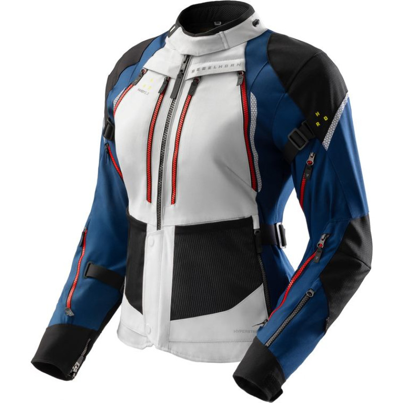 Rebelhorn HARDY 3.0 WOMEN BLUE GREY RED TEXTILE MOTORCYCLE JACKET W5XL