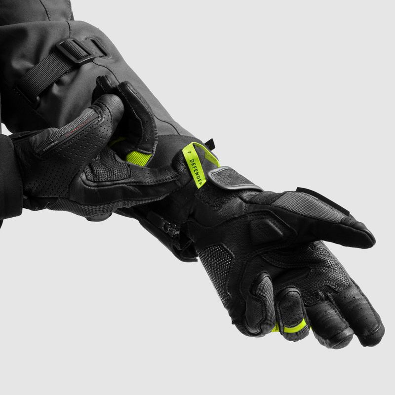 Rebelhorn DEFENDER BLACK GREY FLUO YELLOW MOTORCYCLE GLOVES