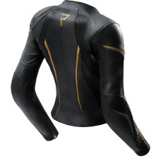 Rebelhorn DIVA ST WOMEN BLACK GOLD LEATHER MOTORCYCLE JACKET
