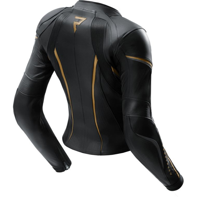 Rebelhorn DIVA ST WOMEN BLACK GOLD LEATHER MOTORCYCLE JACKET