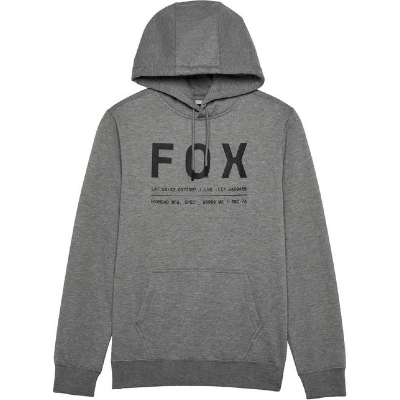 FOX HOODIE FOX NON STOP FLEECE IN HEATHER GRAPHITE