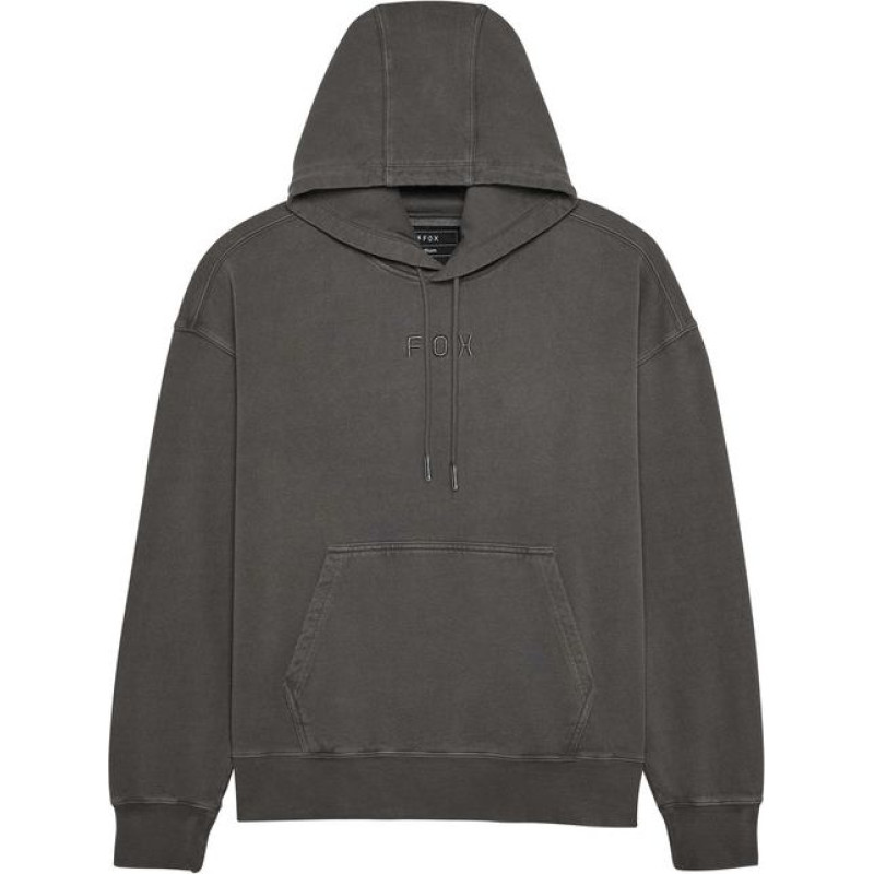 FOX HOODIE FOX WORDMARK OVERSIZED FLEECE IN PEWTER