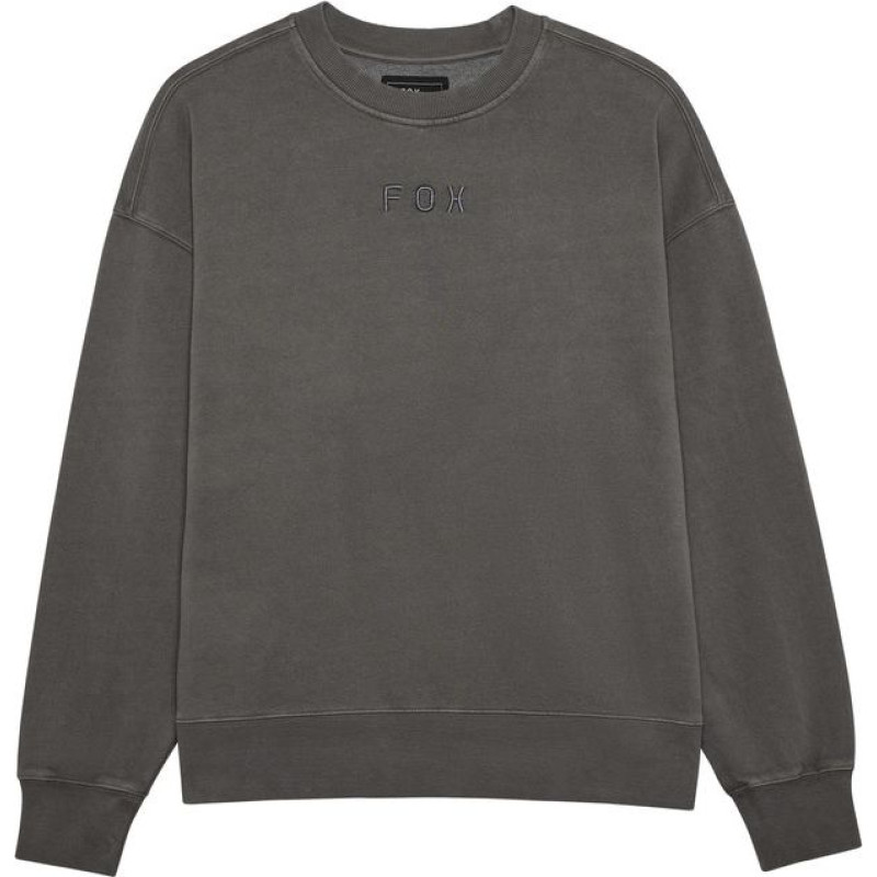 FOX WORDMARK OVERSIZED FLEECE CREW PEWTER S sweatshirt