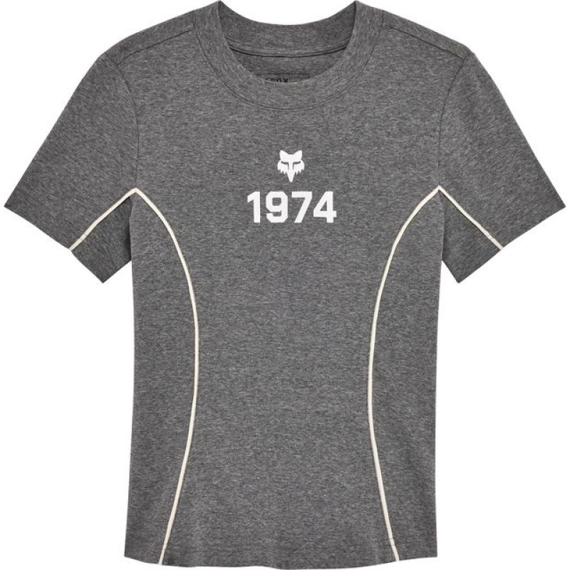 FOX T-SHIRT FOX LADY MOTO-X FITTED HEATHER GRAPHITE