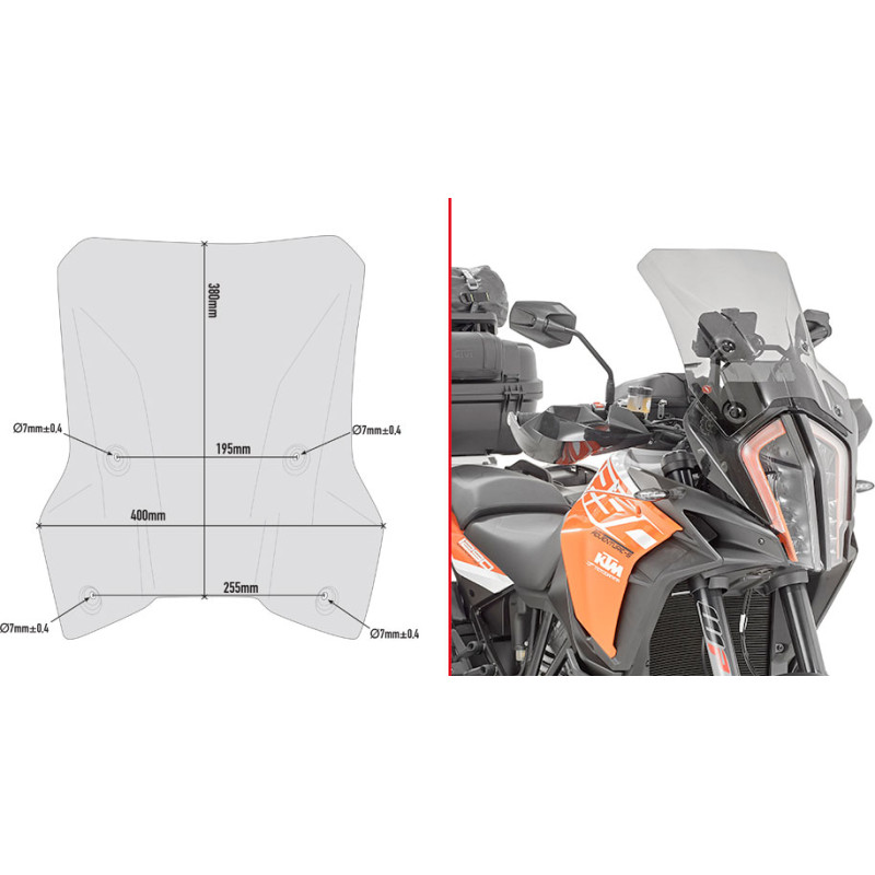 Givi Specific screen smoked 38 x 40 cm 1290 Adventure S / Adventure R (17)